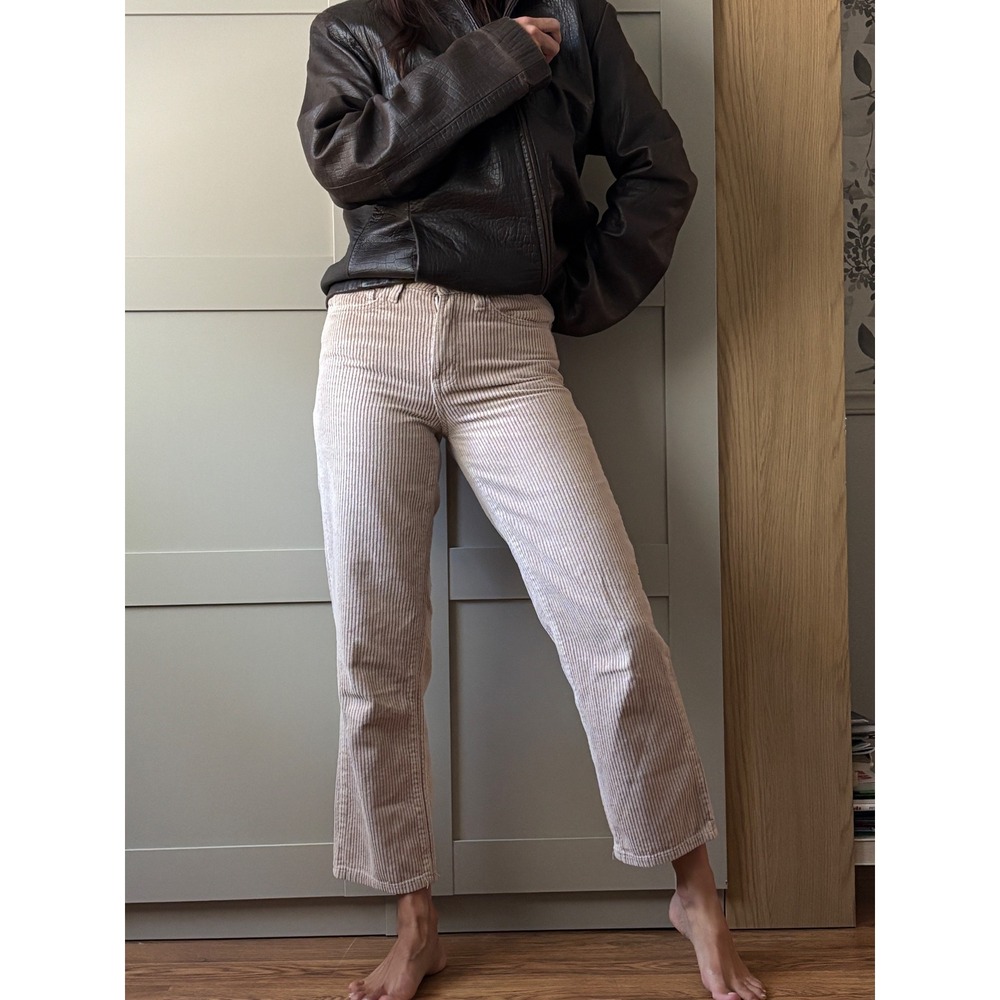 SO High Rise Straight Leg Corduroy Pants Tan Beige Size 1/25W
